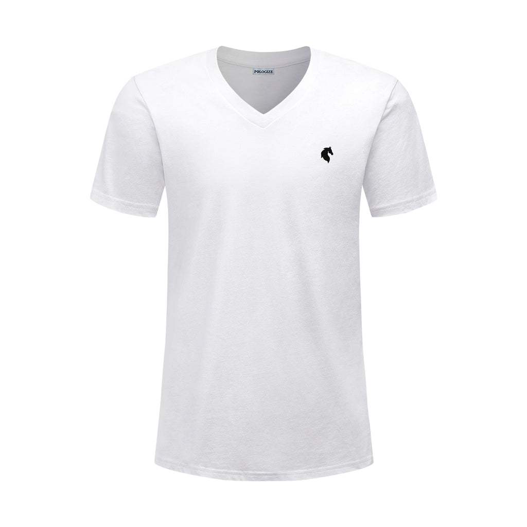 Pologize™ Casual Embroidered Logo V-Neck T-Shirt