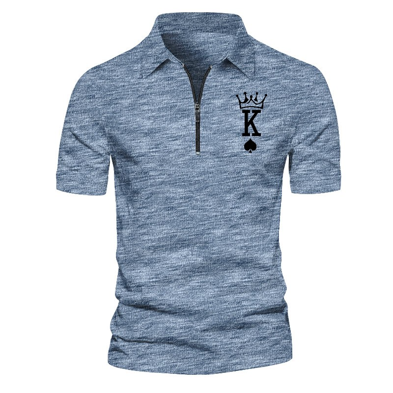 Pologize™ Casual Solid Color Half-Zip Kings Design Polo Shirt