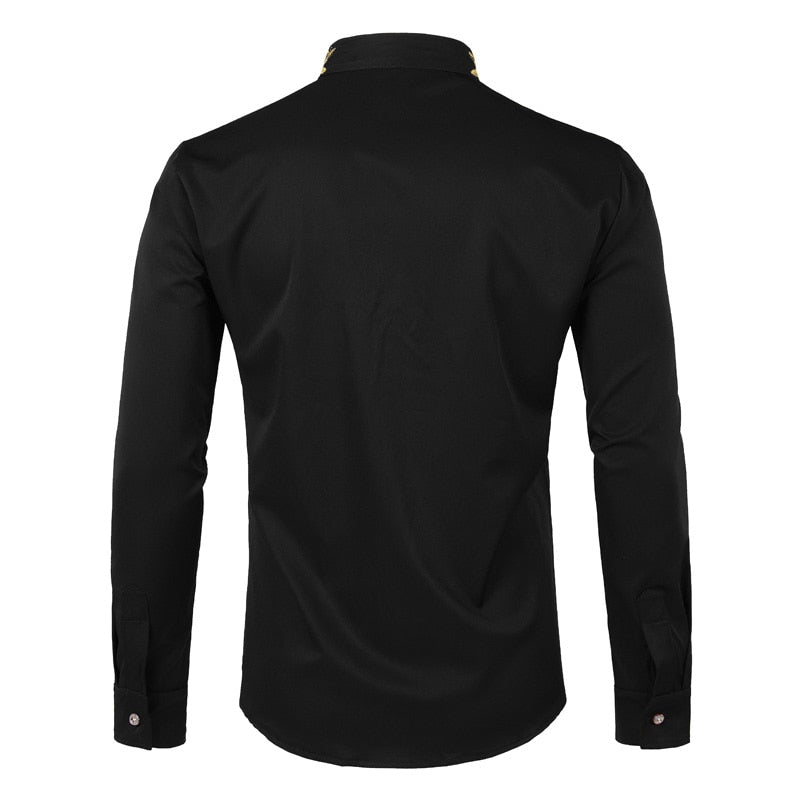 Pologize™ Printed Neck Button-Down Shirt