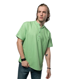 Pologize™ Mandarin Collar Linen Blend Shirt