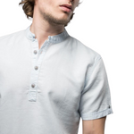 Pologize™ Mandarin Collar Linen Blend Shirt