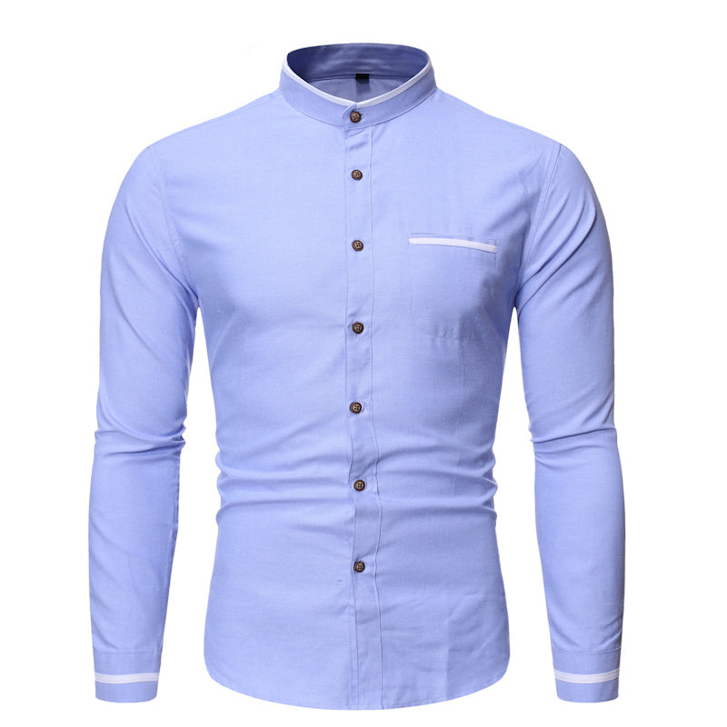 Pologize™ Casual Mandarin Collar Long Sleeve Shirt