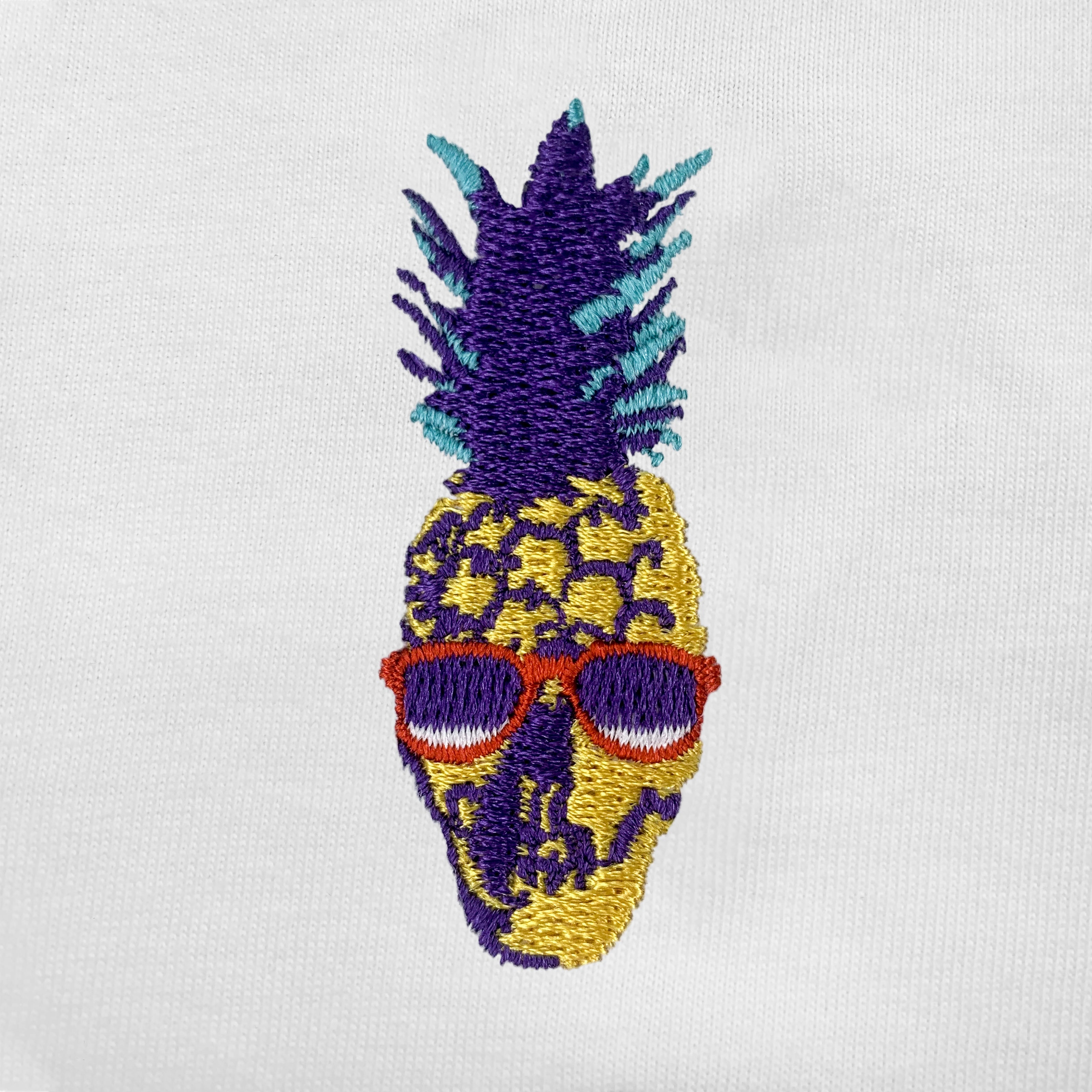 Pologize™ Pineapple Skull Embroidered V-Neck T-Shirt