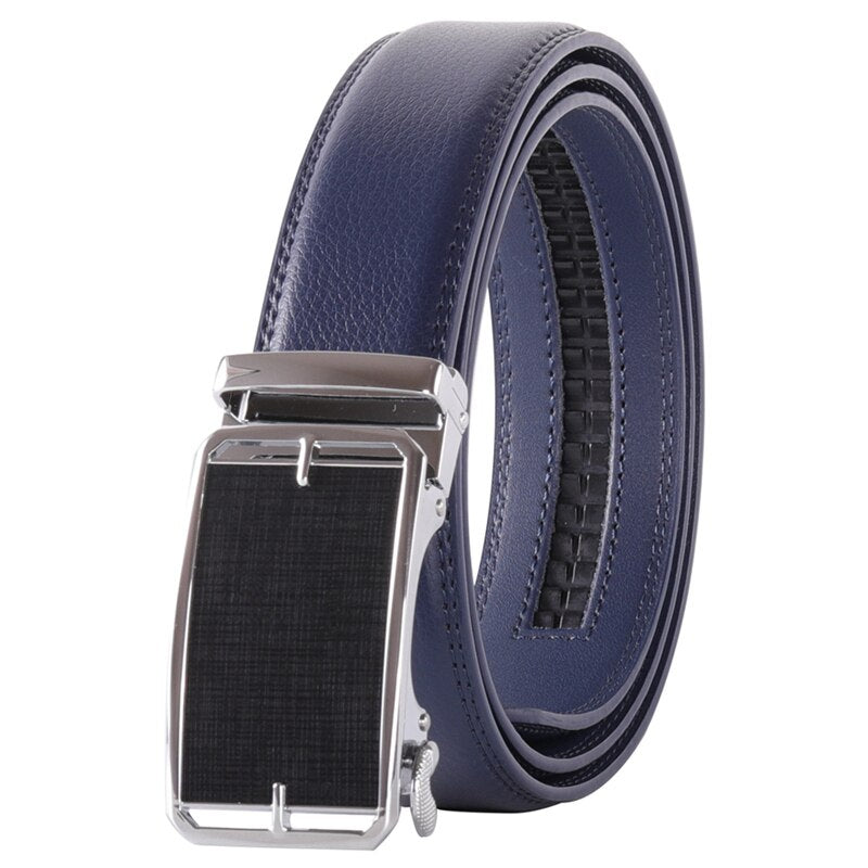 Pologize™ Automatic Black Buckle Leather Belt