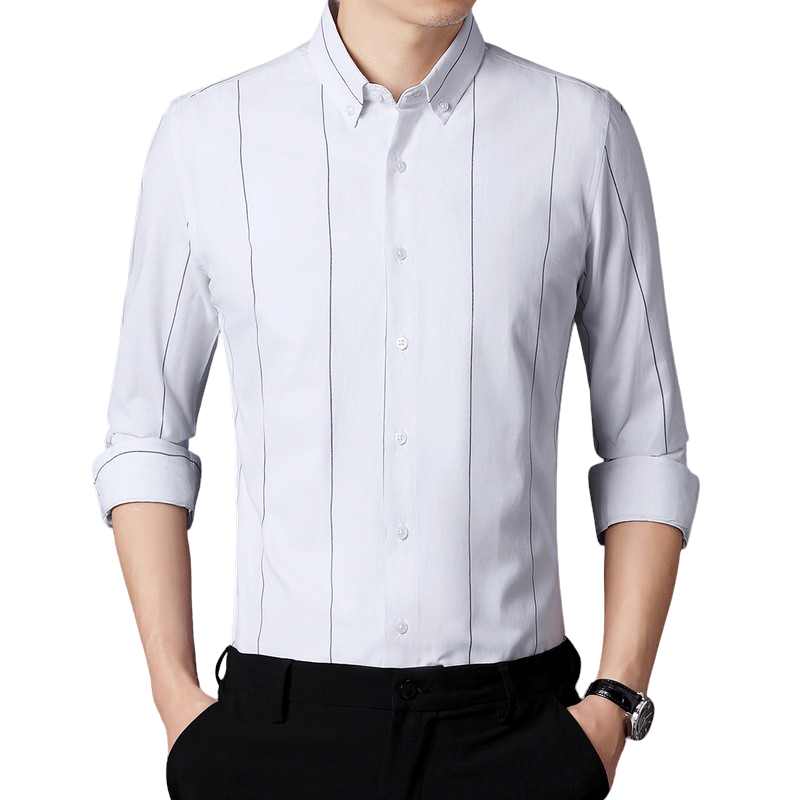 Pologize™ Long Sleeve Striped Business Shirt