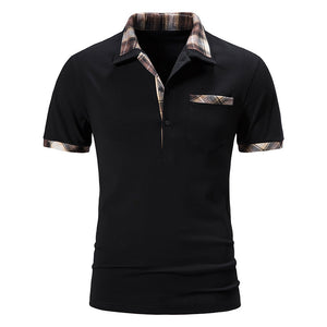 Pologize™ Short Sleeve Checkered Collar Polo Shirt