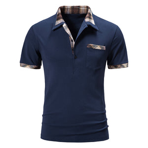Pologize™ Short Sleeve Checkered Collar Polo Shirt