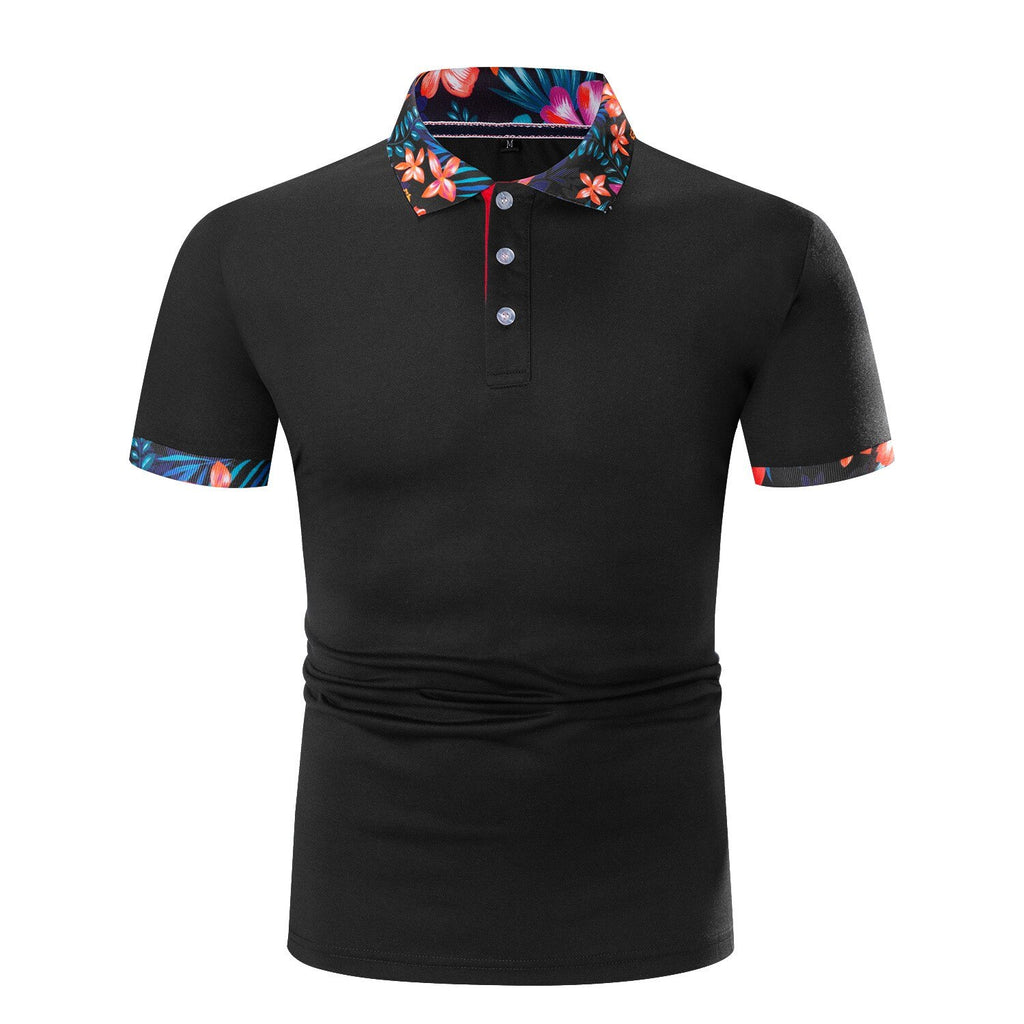 Pologize™ Short Sleeve Flower Pattern Collar Polo Shirt