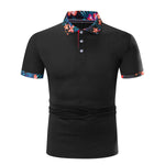 Pologize™ Short Sleeve Flower Pattern Collar Polo Shirt