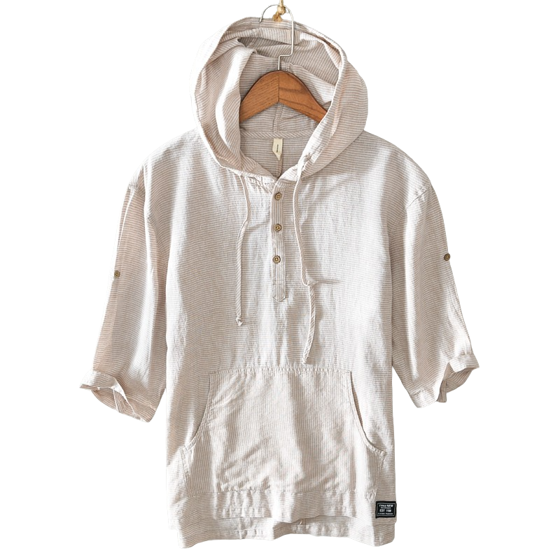 Pologize™ Massimiliano Short Sleeve Hooded Linen Shirt