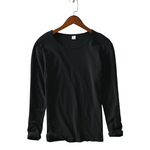 Pologize™ Solid Color O-Neck Long Sleeve Cotton T-Shirt