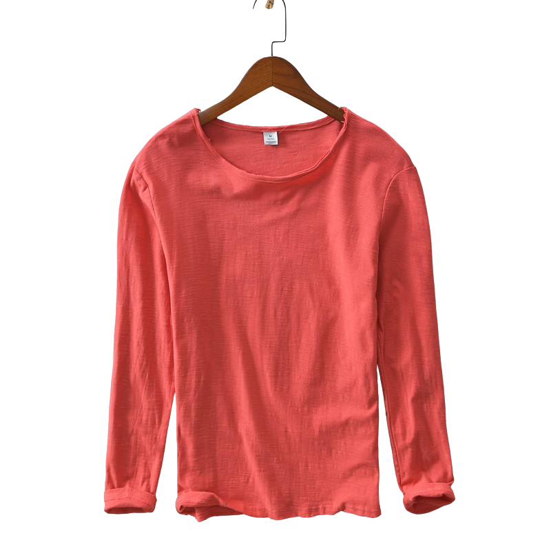 Pologize™ Solid Color O-Neck Long Sleeve Cotton T-Shirt