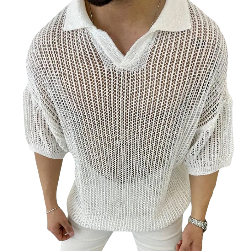 Pologize™ Casual Hollow Knitted Solid Color Sweatshirt