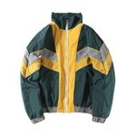 Pologize™ Vintage Multicolor Patchwerk Streetwear Windbreaker Jacket