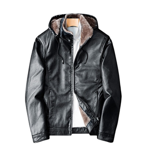 Pologize™ Hooded Warm Leather Jacket
