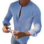 Pologize™ Mandarin Collar Long Sleeve Button Shirt