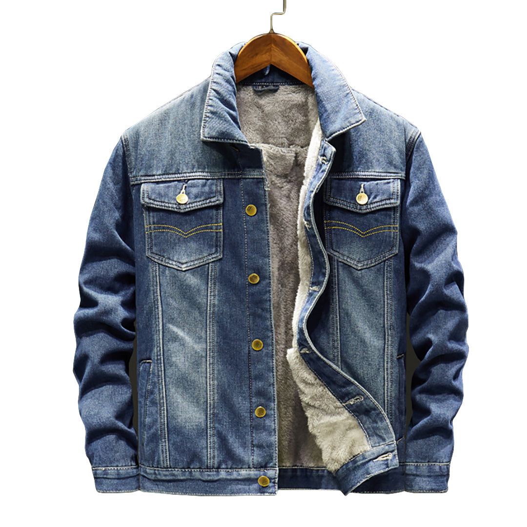 Pologize™ Warm Button-Up Denim Jacket